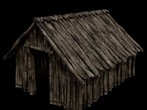 PRIMITIVE HUT SHELTER COTTAGE HOUSE NATIVE PRIMAL AAA COLLECTION Low-poly 3D Model