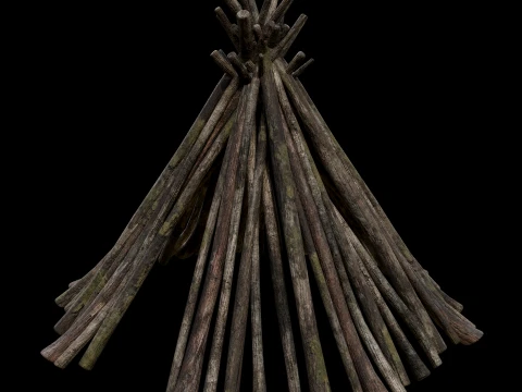 PRIMITIVE HUT SHELTER COTTAGE HOUSE NATIVE PRIMAL AAA COLLECTION Low-poly 3D Model
