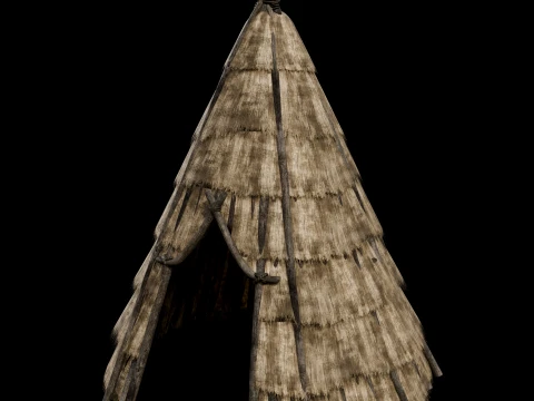 PRIMITIVE HUT SHELTER COTTAGE HOUSE NATIVE PRIMAL AAA COLLECTION Low-poly 3D Model