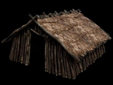 PRIMITIVE HUT SHELTER COTTAGE HOUSE NATIVE PRIMAL AAA COLLECTION Low-poly 3D Model