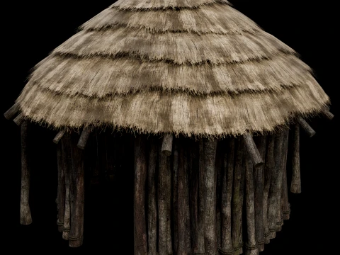 PRIMITIVE HUT SHELTER COTTAGE HOUSE NATIVE PRIMAL AAA COLLECTION Low-poly 3D Model