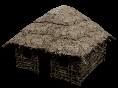 PRIMITIVE HUT SHELTER COTTAGE HOUSE NATIVE PRIMAL AAA COLLECTION Low-poly 3D Model