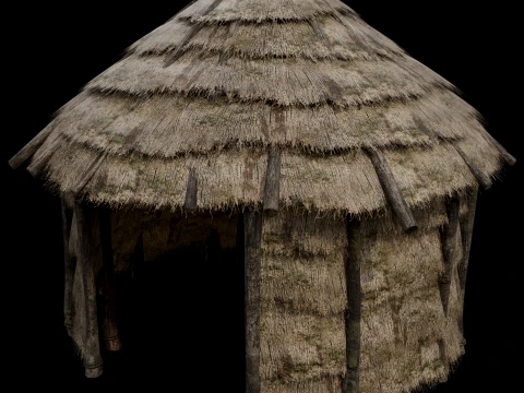 PRIMITIVE HUT SHELTER COTTAGE HOUSE NATIVE PRIMAL AAA COLLECTION Low-poly 3D Model