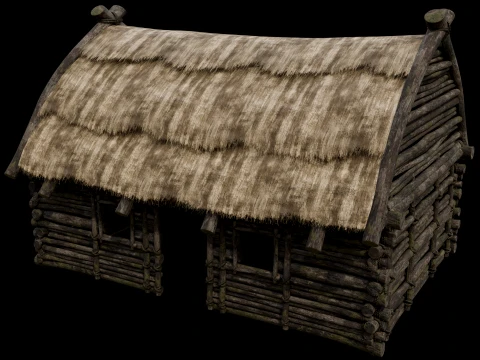PRIMITIVE HUT SHELTER COTTAGE HOUSE NATIVE PRIMAL AAA COLLECTION Low-poly 3D Model