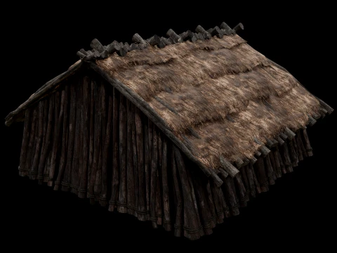 PRIMITIVE HUT SHELTER COTTAGE HOUSE NATIVE PRIMAL AAA COLLECTION Low-poly 3D Model