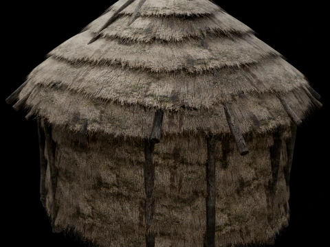 PRIMITIVE HUT SHELTER COTTAGE HOUSE NATIVE PRIMAL AAA COLLECTION Low-poly 3D Model