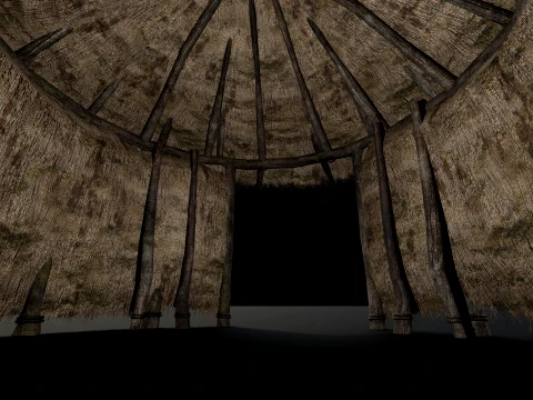 PRIMITIVE HUT SHELTER COTTAGE HOUSE NATIVE PRIMAL AAA COLLECTION Low-poly 3D Model