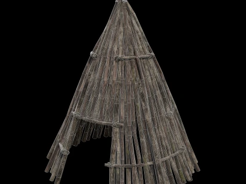 PRIMITIVE HUT SHELTER COTTAGE HOUSE NATIVE PRIMAL AAA COLLECTION Low-poly 3D Model