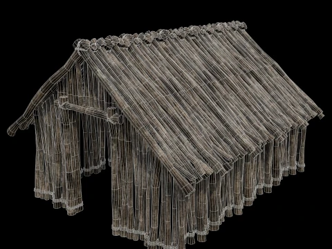 PRIMITIVE HUT SHELTER COTTAGE HOUSE NATIVE PRIMAL AAA COLLECTION Low-poly 3D Model