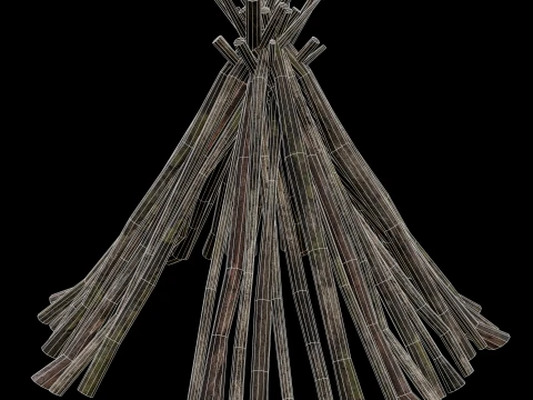 PRIMITIVE HUT SHELTER COTTAGE HOUSE NATIVE PRIMAL AAA COLLECTION Low-poly 3D Model