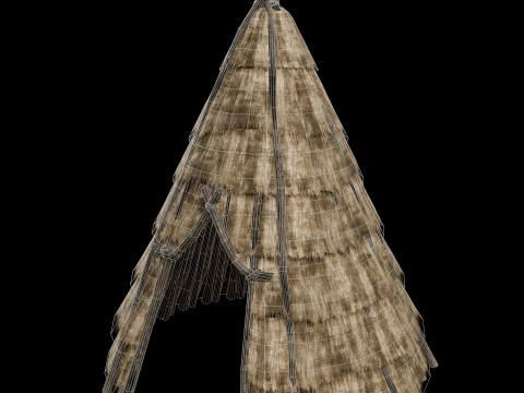 PRIMITIVE HUT SHELTER COTTAGE HOUSE NATIVE PRIMAL AAA COLLECTION Low-poly 3D Model