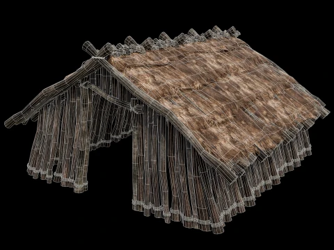 PRIMITIVE HUT SHELTER COTTAGE HOUSE NATIVE PRIMAL AAA COLLECTION Low-poly 3D Model