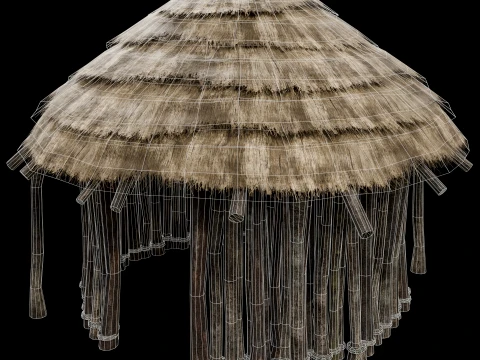 PRIMITIVE HUT SHELTER COTTAGE HOUSE NATIVE PRIMAL AAA COLLECTION Low-poly 3D Model