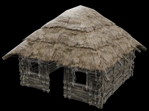 PRIMITIVE HUT SHELTER COTTAGE HOUSE NATIVE PRIMAL AAA COLLECTION Low-poly 3D Model