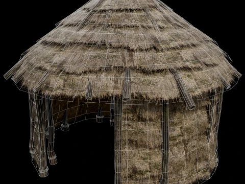 PRIMITIVE HUT SHELTER COTTAGE HOUSE NATIVE PRIMAL AAA COLLECTION Low-poly 3D Model