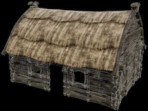 PRIMITIVE HUT SHELTER COTTAGE HOUSE NATIVE PRIMAL AAA COLLECTION Low-poly 3D Model