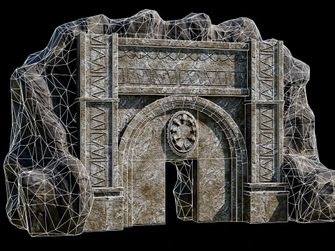 CAVE ENTRANCE GATE PORTAL DUNGEON ANCIENT TEMPLE COLLECTION Low-poly 3D Model