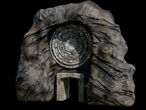 CAVE ENTRANCE GATE PORTAL DUNGEON ANCIENT TEMPLE COLLECTION Low-poly 3D Model