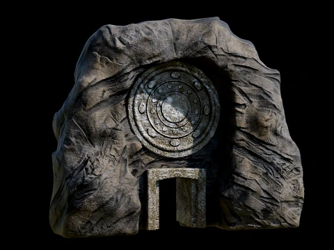 CAVE ENTRANCE GATE PORTAL DUNGEON ANCIENT TEMPLE COLLECTION Low-poly 3D Model