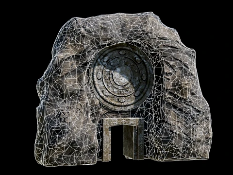 CAVE ENTRANCE GATE PORTAL DUNGEON ANCIENT TEMPLE COLLECTION Low-poly 3D Model
