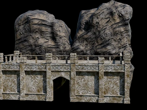 CAVE ENTRANCE GATE PORTAL DUNGEON ANCIENT TEMPLE COLLECTION Low-poly 3D Model