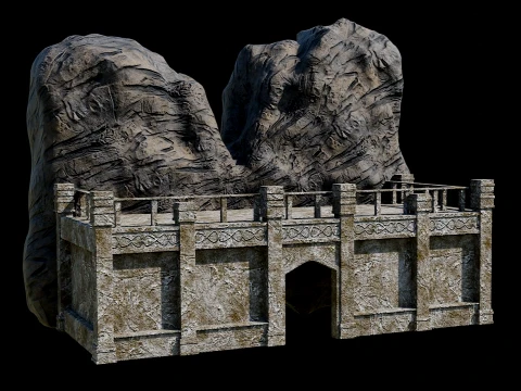 CAVE ENTRANCE GATE PORTAL DUNGEON ANCIENT TEMPLE COLLECTION Low-poly 3D Model
