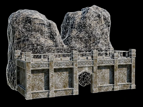 CAVE ENTRANCE GATE PORTAL DUNGEON ANCIENT TEMPLE COLLECTION Low-poly 3D Model