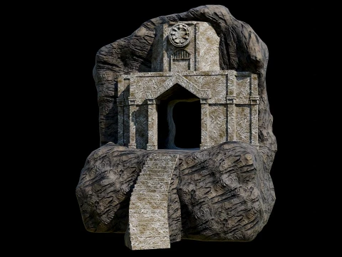 CAVE ENTRANCE GATE PORTAL DUNGEON ANCIENT TEMPLE COLLECTION Low-poly 3D Model