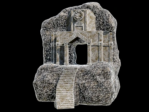 CAVE ENTRANCE GATE PORTAL DUNGEON ANCIENT TEMPLE COLLECTION Low-poly 3D Model