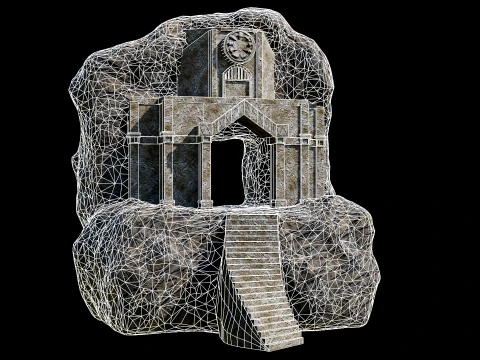 CAVE ENTRANCE GATE PORTAL DUNGEON ANCIENT TEMPLE COLLECTION Low-poly 3D Model