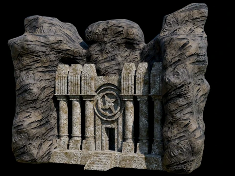 CAVE ENTRANCE GATE PORTAL DUNGEON ANCIENT TEMPLE COLLECTION Low-poly 3D Model