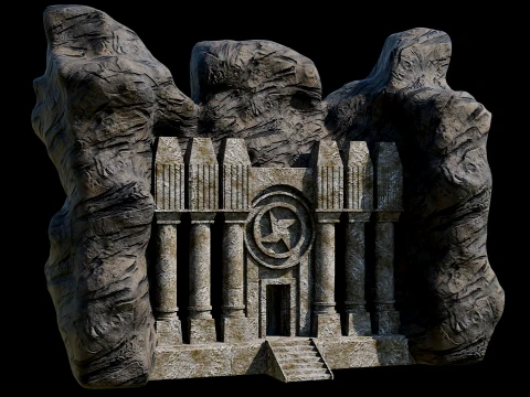 CAVE ENTRANCE GATE PORTAL DUNGEON ANCIENT TEMPLE COLLECTION Low-poly 3D Model