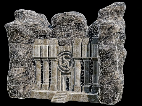 CAVE ENTRANCE GATE PORTAL DUNGEON ANCIENT TEMPLE COLLECTION Low-poly 3D Model
