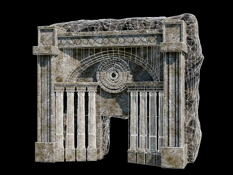 CAVE ENTRANCE GATE PORTAL DUNGEON ANCIENT TEMPLE COLLECTION Low-poly 3D Model
