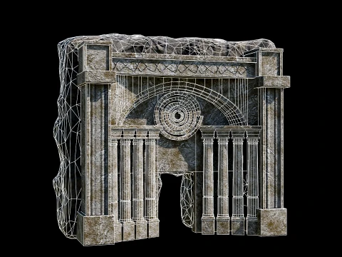 CAVE ENTRANCE GATE PORTAL DUNGEON ANCIENT TEMPLE COLLECTION Low-poly 3D Model