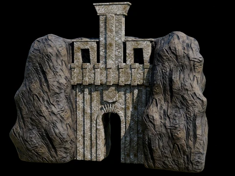 CAVE ENTRANCE GATE PORTAL DUNGEON ANCIENT TEMPLE COLLECTION Low-poly 3D Model