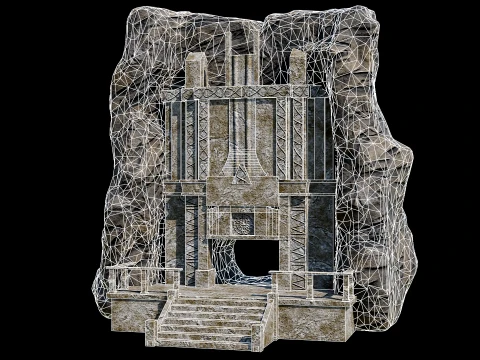 CAVE ENTRANCE GATE PORTAL DUNGEON ANCIENT TEMPLE COLLECTION Low-poly 3D Model