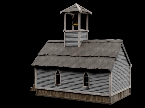 WILD WEST WESTERN CHURCH CHAPEL CATHEDRAL TEMPLE COLLECTION Low-poly 3D Model