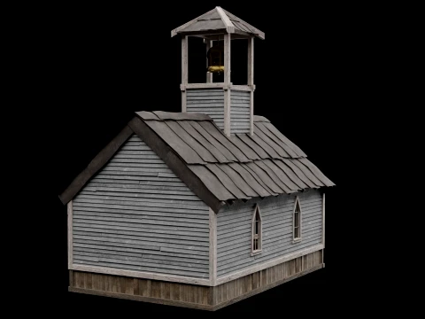 WILD WEST WESTERN CHURCH CHAPEL CATHEDRAL TEMPLE COLLECTION Low-poly 3D Model