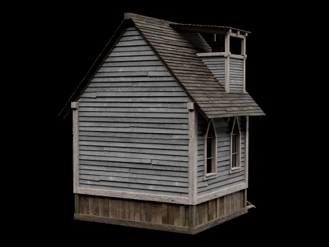 WILD WEST WESTERN CHURCH CHAPEL CATHEDRAL TEMPLE COLLECTION Low-poly 3D Model