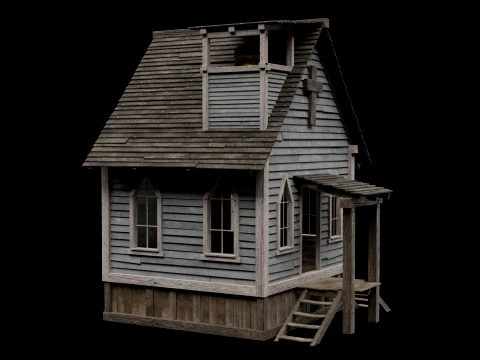 WILD WEST WESTERN CHURCH CHAPEL CATHEDRAL TEMPLE COLLECTION Low-poly 3D Model