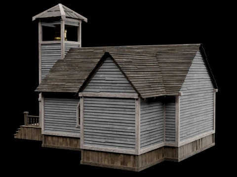 WILD WEST WESTERN CHURCH CHAPEL CATHEDRAL TEMPLE COLLECTION Low-poly 3D Model