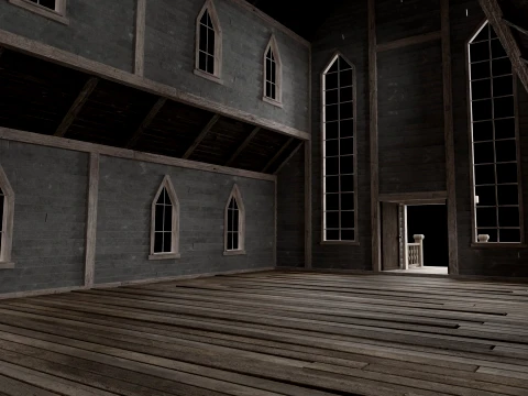 WILD WEST WESTERN CHURCH CHAPEL CATHEDRAL TEMPLE COLLECTION Low-poly 3D Model