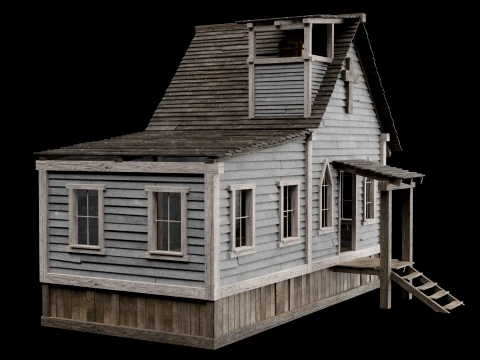 WILD WEST WESTERN CHURCH CHAPEL CATHEDRAL TEMPLE COLLECTION Low-poly 3D Model