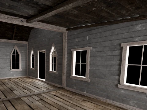 WILD WEST WESTERN CHURCH CHAPEL CATHEDRAL TEMPLE COLLECTION Low-poly 3D Model