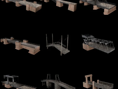 BASCULE BRIDGE PLATFORM AAA NEXT GEN PIER COLLECTION Low-poly Modèle 3D