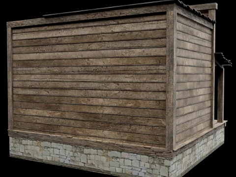 WILD WEST WESTERN HOUSE HUT COTTAGE CABIN BUILDING COLLECTION Low-poly 3D Model