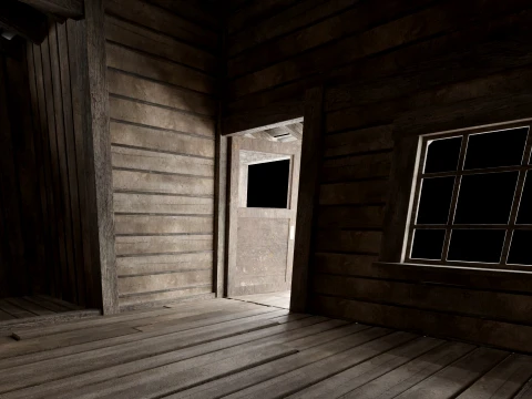 WILD WEST WESTERN HOUSE HUT COTTAGE CABIN BUILDING COLLECTION Low-poly 3D Model