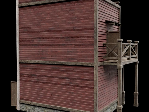 WILD WEST WESTERN HOUSE HUT COTTAGE CABIN BUILDING COLLECTION Low-poly 3D Model