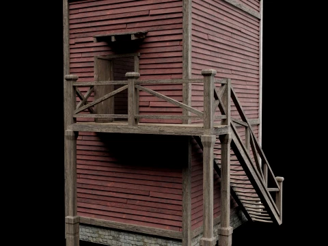 WILD WEST WESTERN HOUSE HUT COTTAGE CABIN BUILDING COLLECTION Low-poly 3D Model